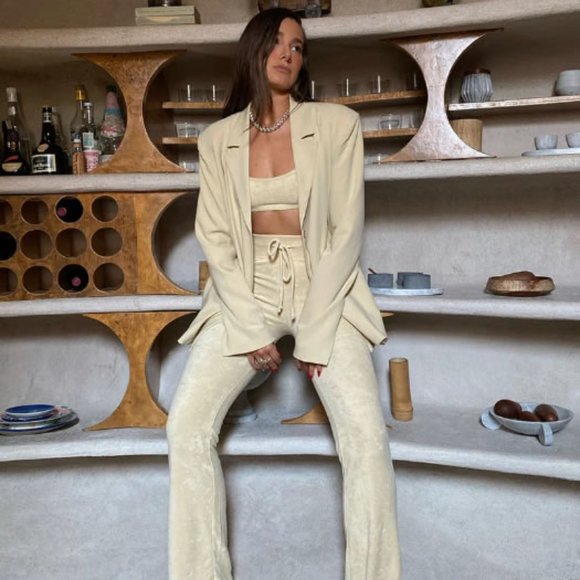 SALE - NWT Women's Danielle Bernstein Pull On Towel Terry Bra Top Taupe XXL - Picture 2 of 8